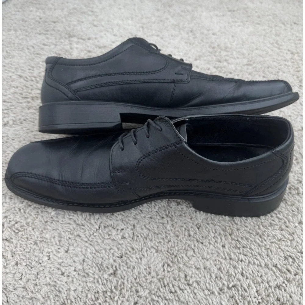 ECCO Shoes Men's Size‎ 46 US 13 Black Leather Oxfords Lace Up Square Toe